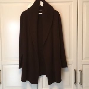 Vince Brown Cardigan Coat Hooded Sweater